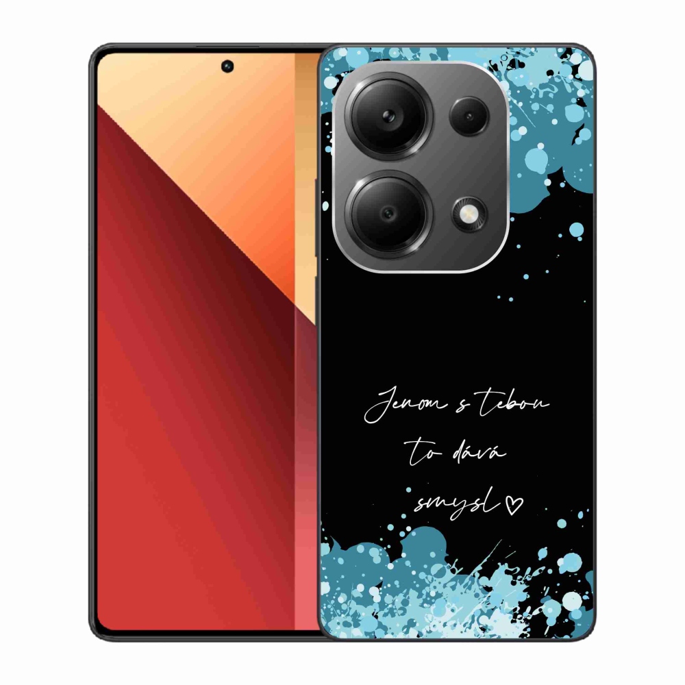 Gél borítás mmCase a Xiaomi Redmi Note 13 Pro 4G/Poco M6 Pro - szerelmes szöveg fekete háttérrel