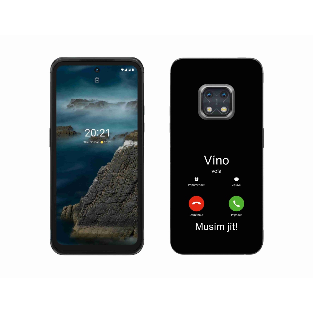 Zselés borító mmCase a Nokia XR20 készülékhez - bor hívások fekete háttérrel