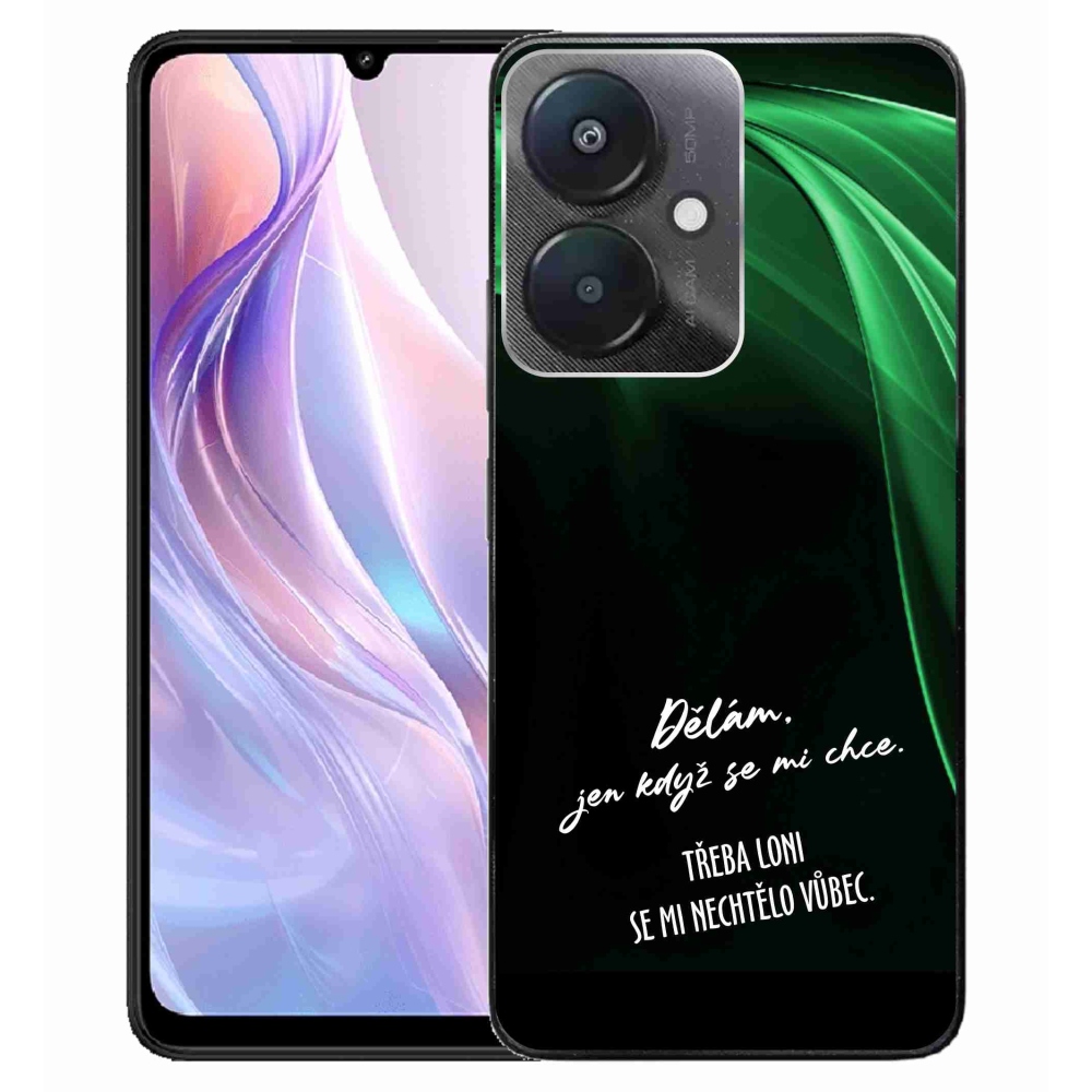 Gél borító mmCase a Xiaomi Redmi 13C 5G-hez - vicces szöveg 12 fekete háttérrel