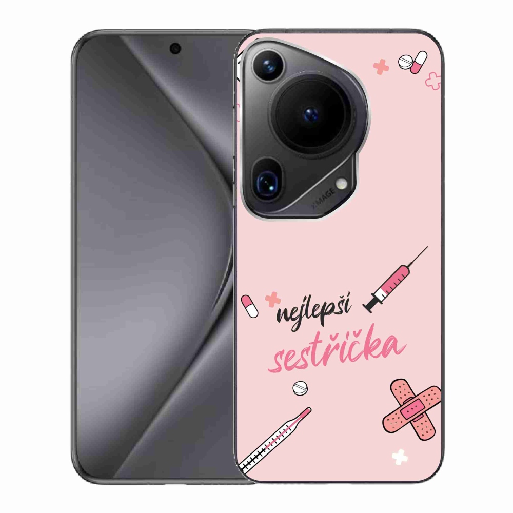 Gél borító mmCase a Huawei Pura 70 Ultra - legjobb kishúg rózsaszín háttérrel