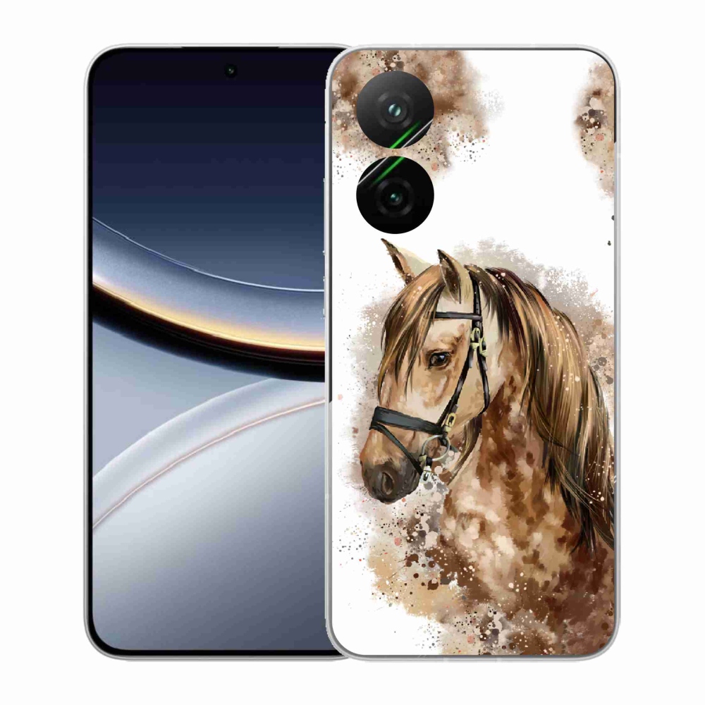 Gél borítás mmCase a Xiaomi Poco F7 5G-hez - barna rajzfilm ló