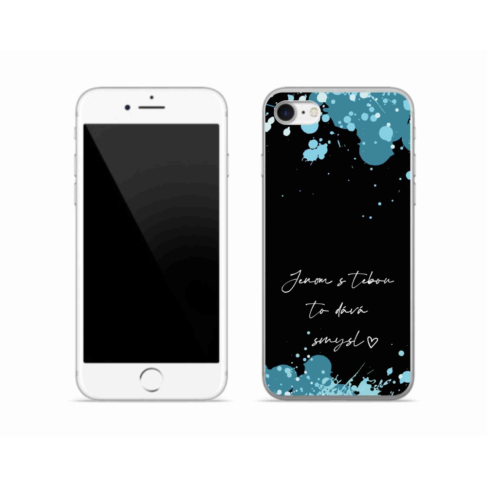 Gél borítás mmCase iPhone SE (2022) - szerelmes szöveg fekete háttérrel