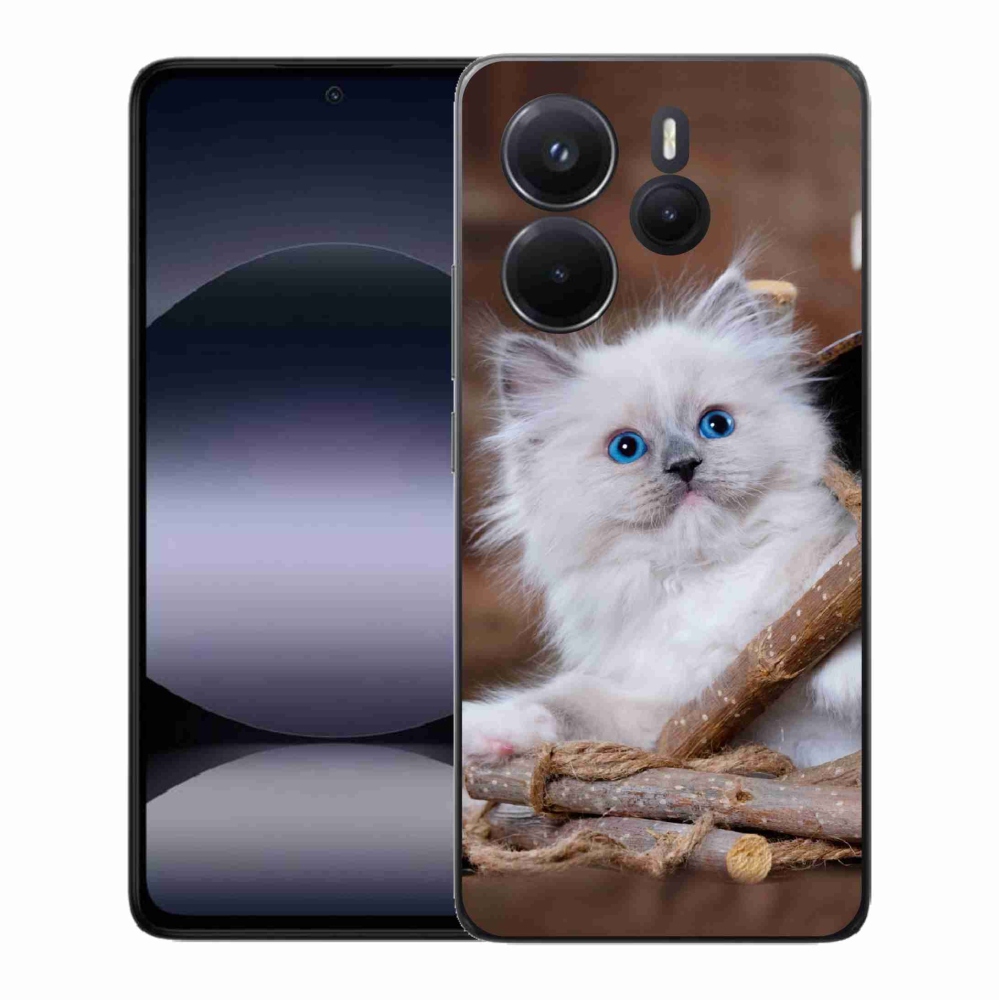 Gél borítás mmCase a Xiaomi Redmi Note 14-hez - fehér cica