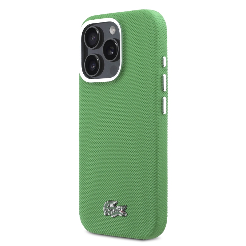 Lacoste PVC Iconic Petit Pique fém logó MagSafe hátlap iPhone 16 Pro Estragon zöldhez
