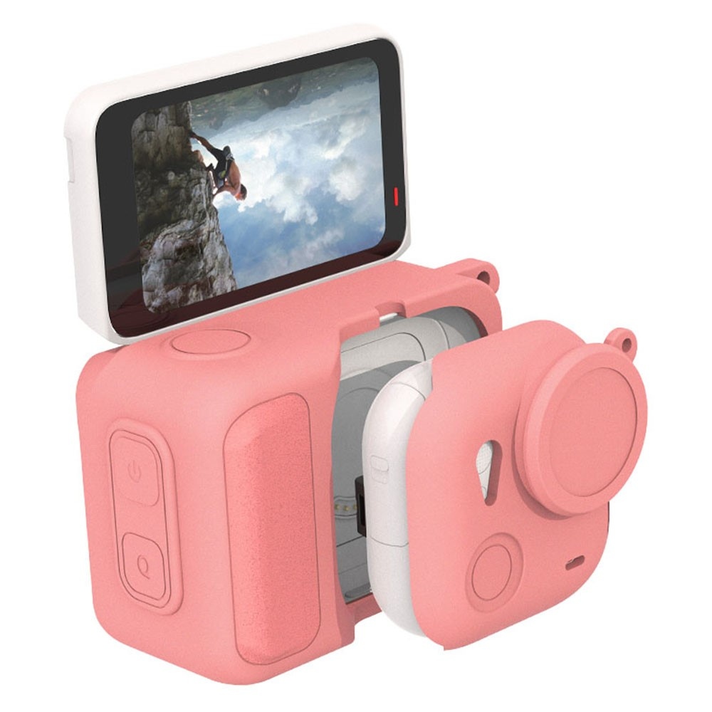 Szilikon védőtok lencsevédővel Insta360 GO Ultra készülékhez - rózsaszín