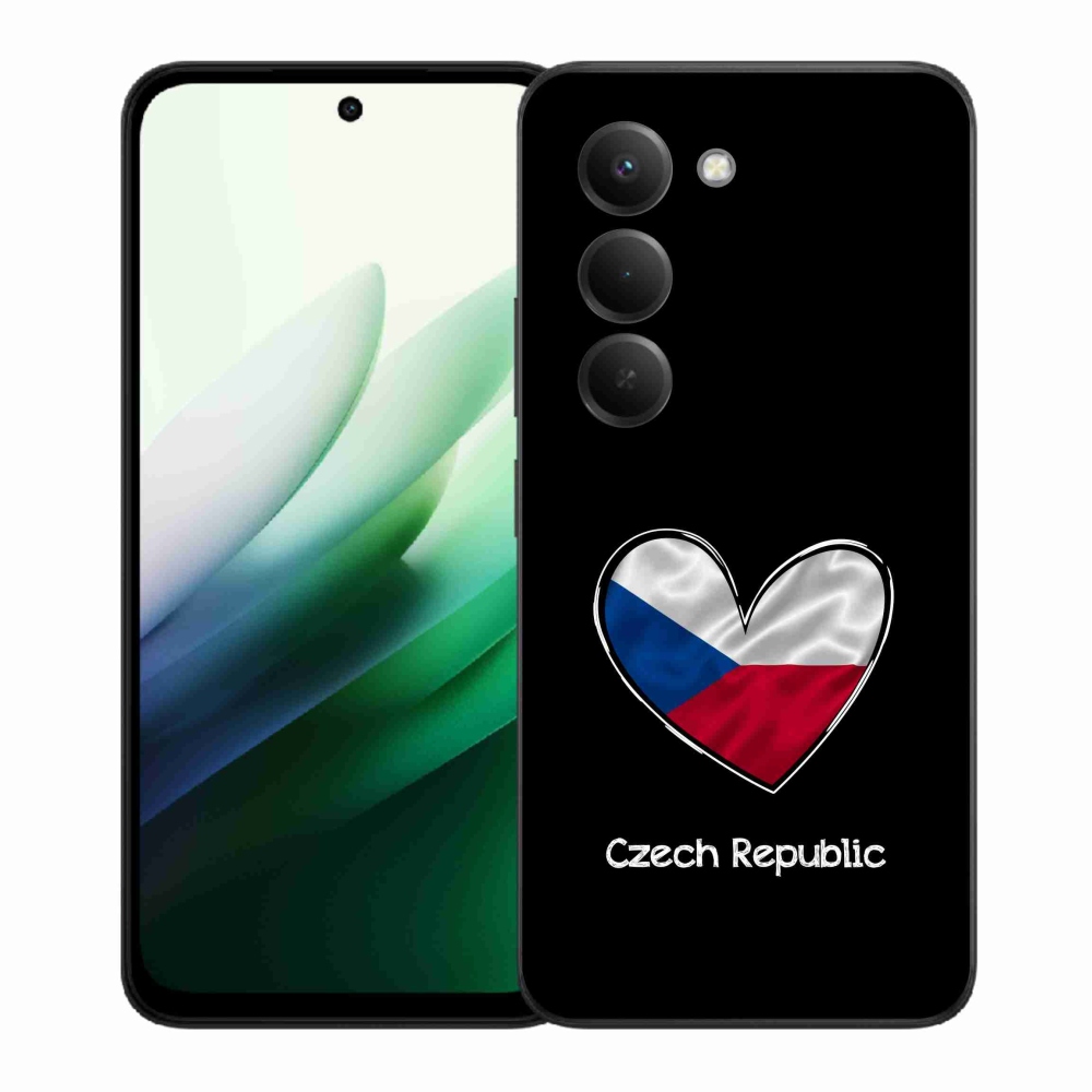 Gél borító mmCase a Xiaomi Redmi 15 5G - zászló szív fekete háttérrel