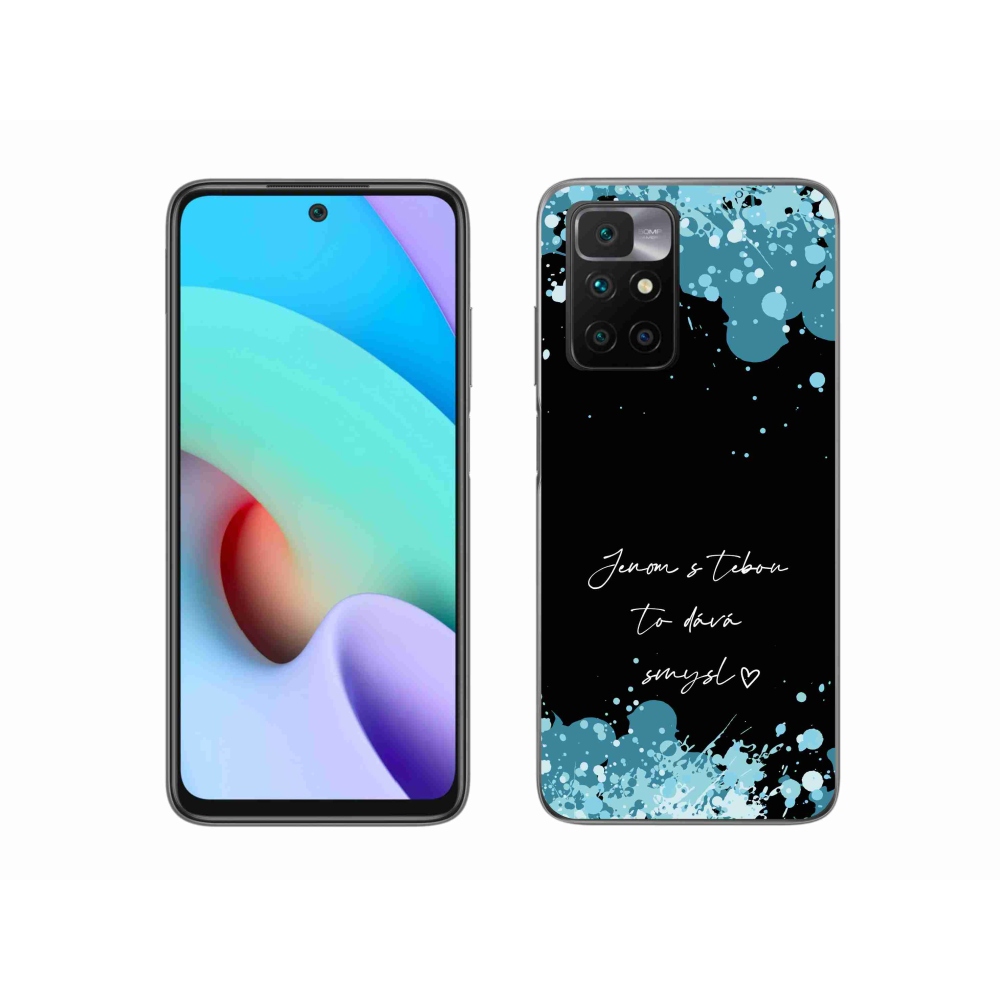 Gél borító mmCase a Xiaomi Redmi 10/Redmi 10 (2022) - szerelmes szöveg fekete háttérrel