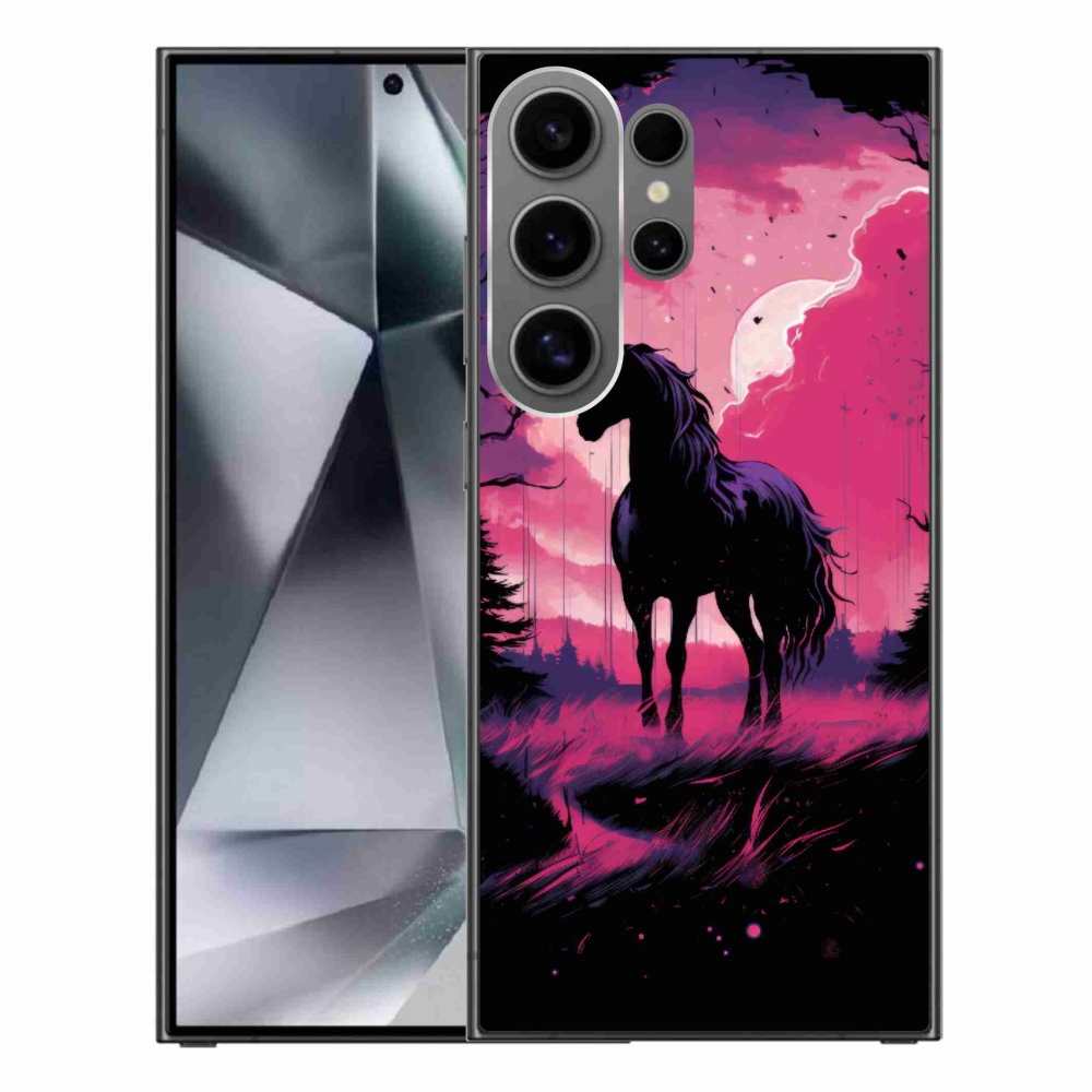 Zselés borítás mmCase Samsung Galaxy S24 Ultra - fekete rajzfilm ló 1
