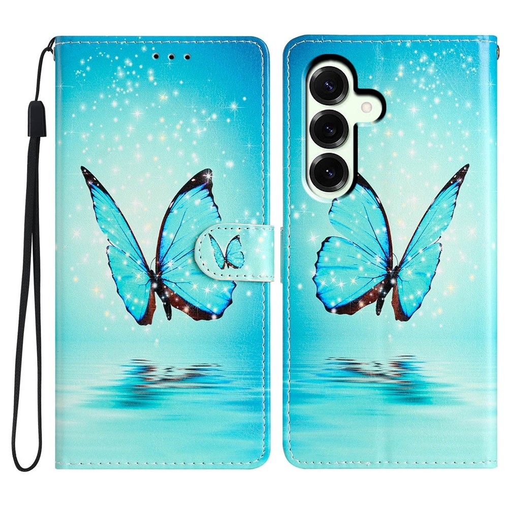 Egyedi könyv tok Samsung Galaxy A27 készülékhez - kék pillangó