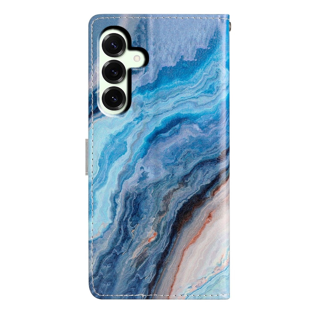 Egyedi könyvtáska Samsung Galaxy A27 készülékhez - kék márvány