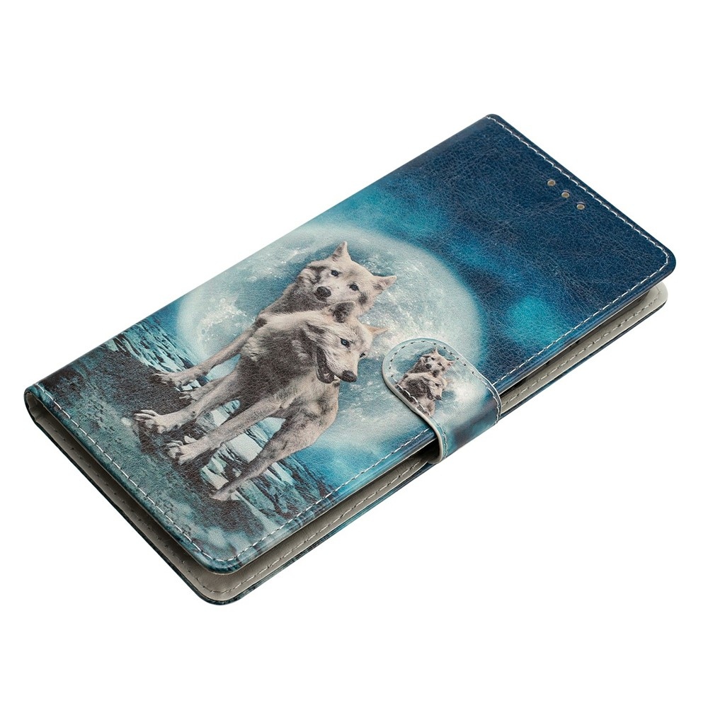 Egyedi könyvformájú tok a Xiaomi Redmi 17 4G/5G-hez – két farkas