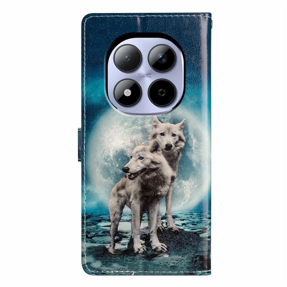 Egyedi könyvtáska a Xiaomi Redmi Note 15 Pro 5G-hez - két farkas