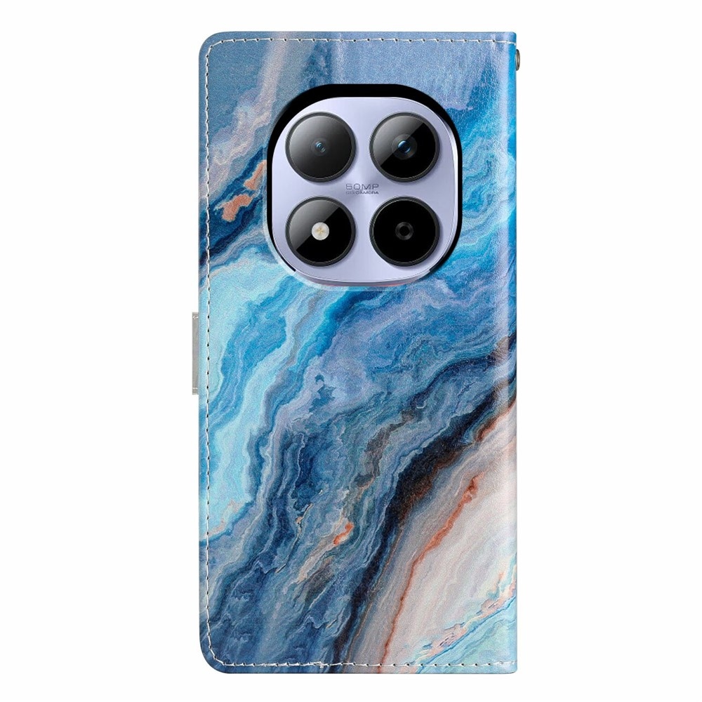 Egyedi könyvtáska Xiaomi Redmi Note 15 Pro 5G - kék márvány