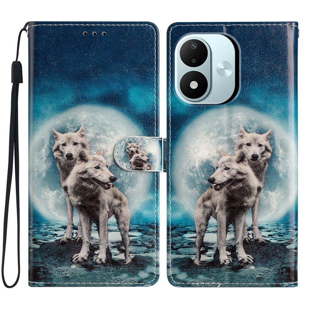 Egyedi könyvformájú tok a Xiaomi Redmi Note 17 4G/5G-hez – két farkas