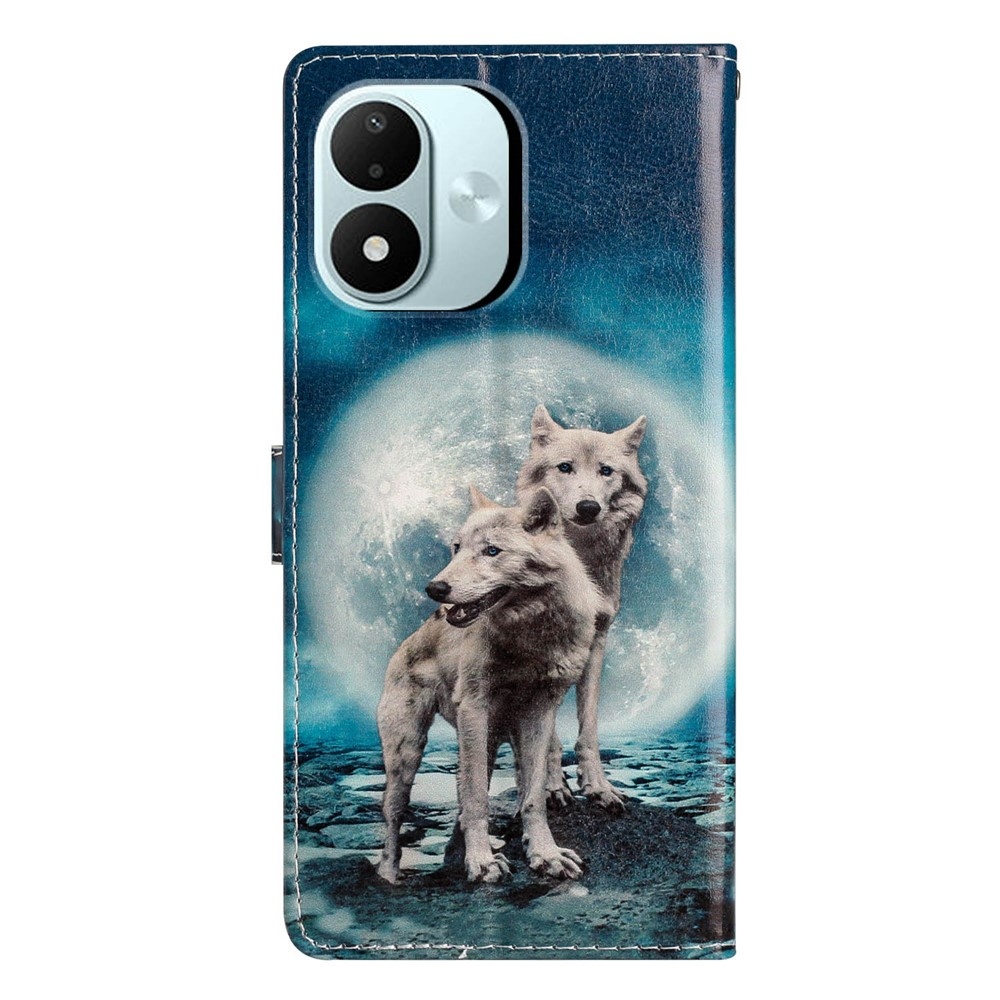 Egyedi könyvformájú tok a Xiaomi Redmi Note 17 4G/5G-hez – két farkas