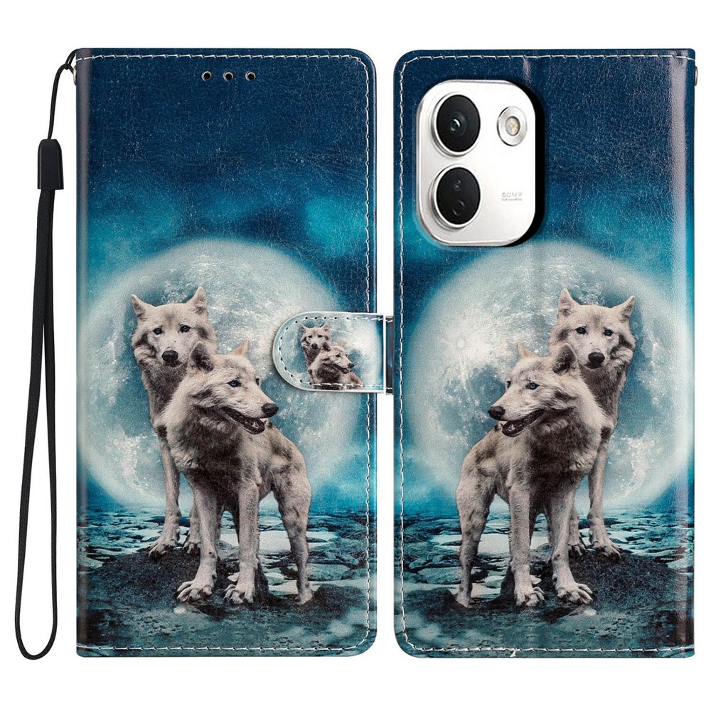 Egyedi könyvformájú tok a Xiaomi Redmi Note 17 Pro Max 5G-hez – két farkas