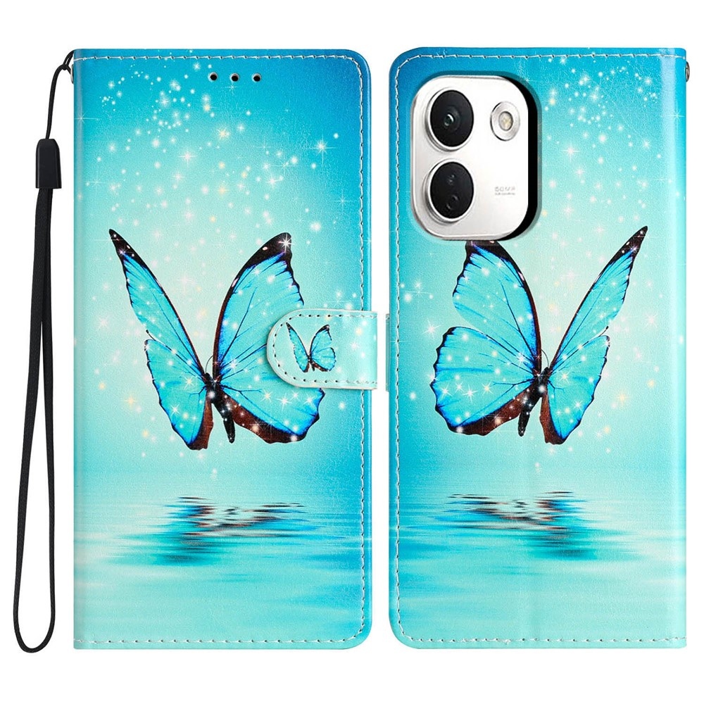 Egyedi könyvformájú tok a Xiaomi Redmi Note 17 Pro Max 5G-hez – kék pillangó
