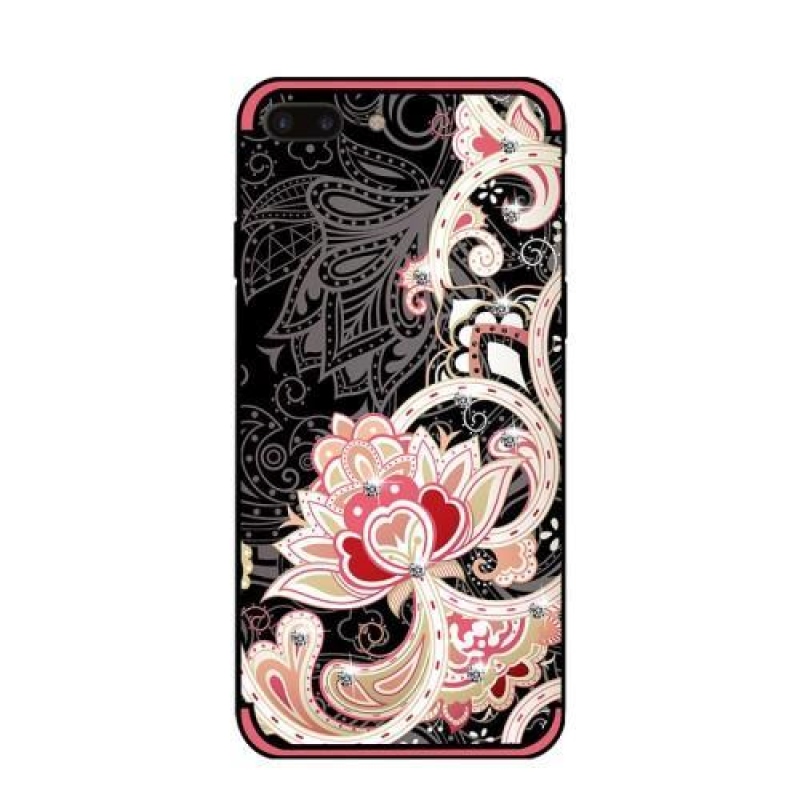 Egyedi díszített zselés tok iPhone 7 Plus és iPhone 8 Plus készülékhez - piros színben