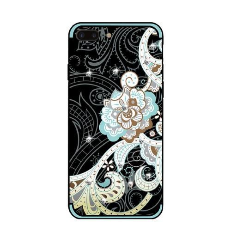 Egyedi díszített zselés tok iPhone 7 Plus és iPhone 8 Plus készülékhez - kék