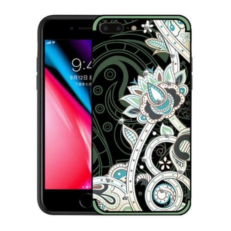 Egyedi díszített zselés tok iPhone 7 Plus és iPhone 8 Plus készülékhez - zöld színű