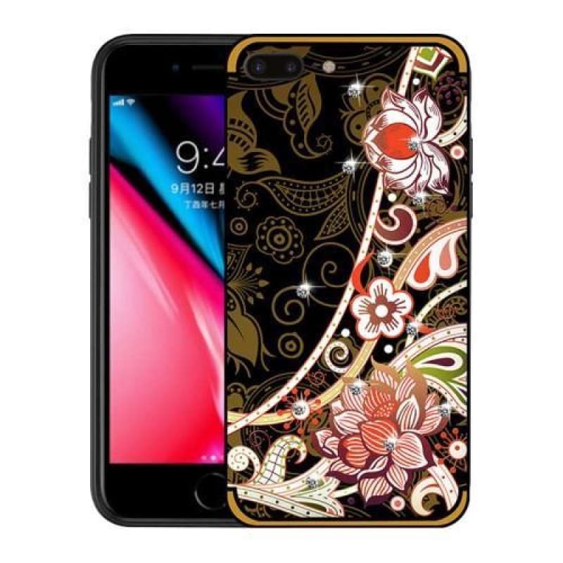 Egyedi díszített zselés tok iPhone 7 Plus és iPhone 8 Plus készülékhez - sárga