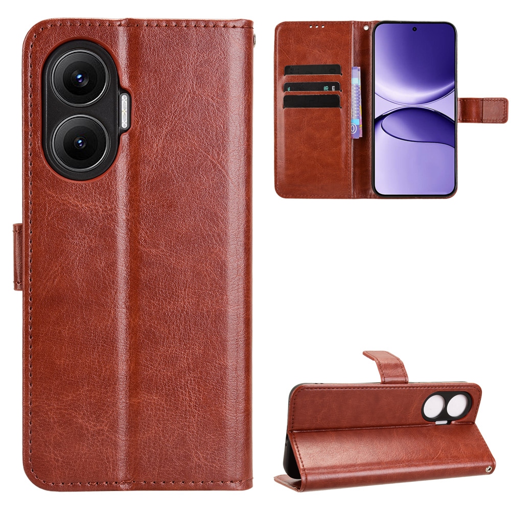 Őrült könyv tok a Xiaomi Poco F7 5G-hez - barna színű