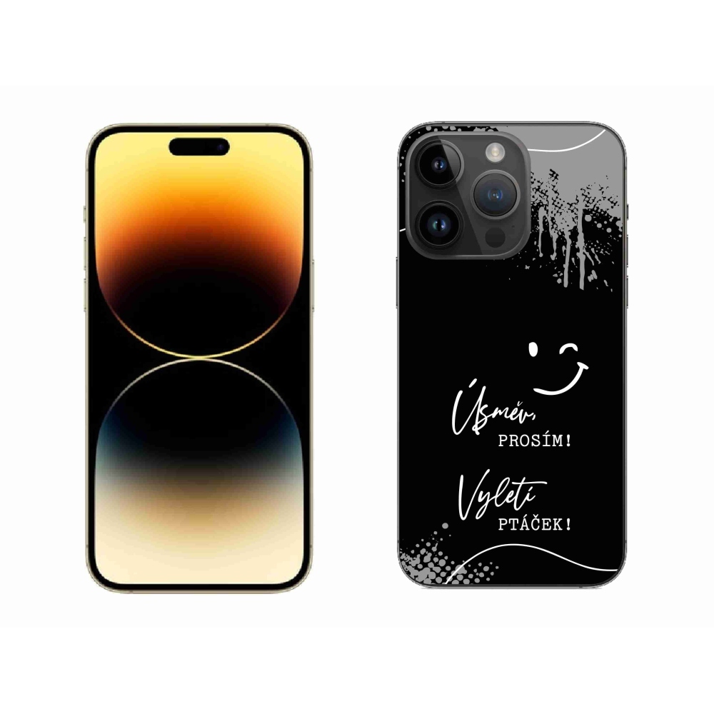 Gél borítás mmCase iPhone 14 Pro Max 6.7 készülékhez - vicces szöveg 4 fekete háttér