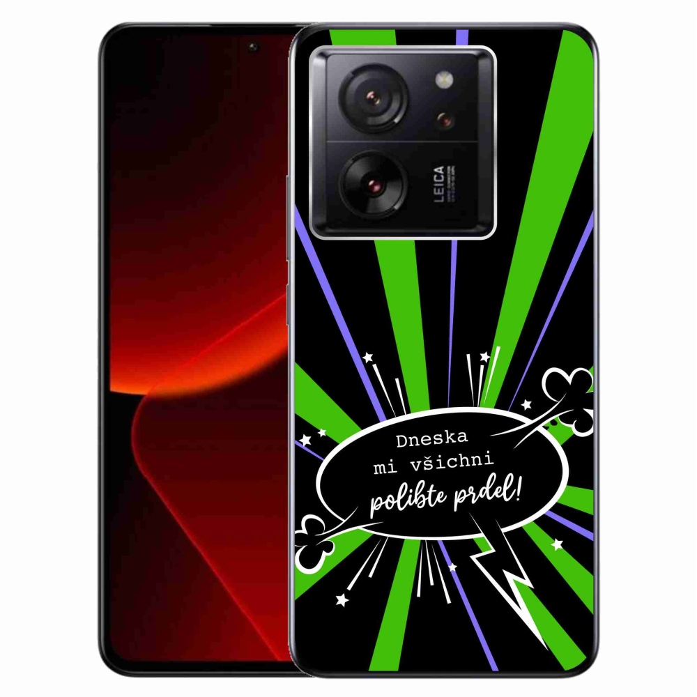 Gél borító mmCase a Xiaomi 13T/13T Pro készülékhez - vicces szöveg 15 fekete háttérrel