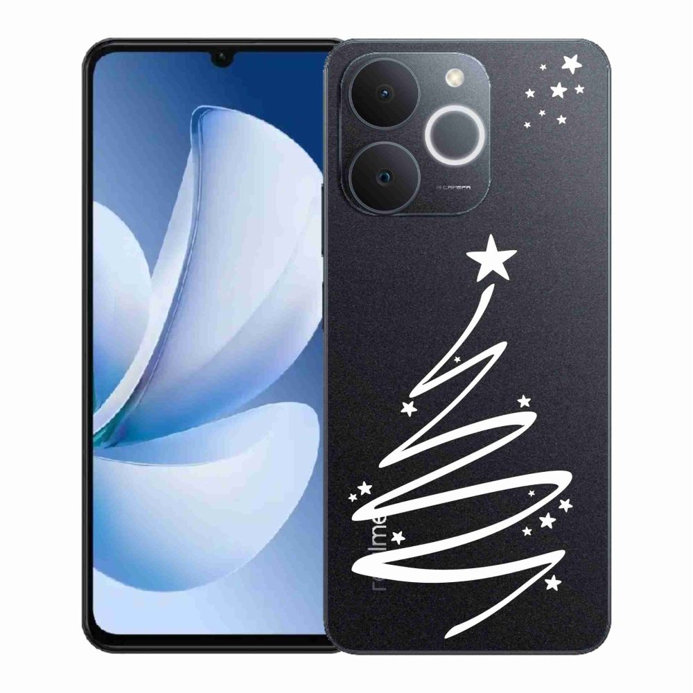 Zselés borító mmCase a Realme Note 70T készülékhez - fehér fa átlátszó háttéren