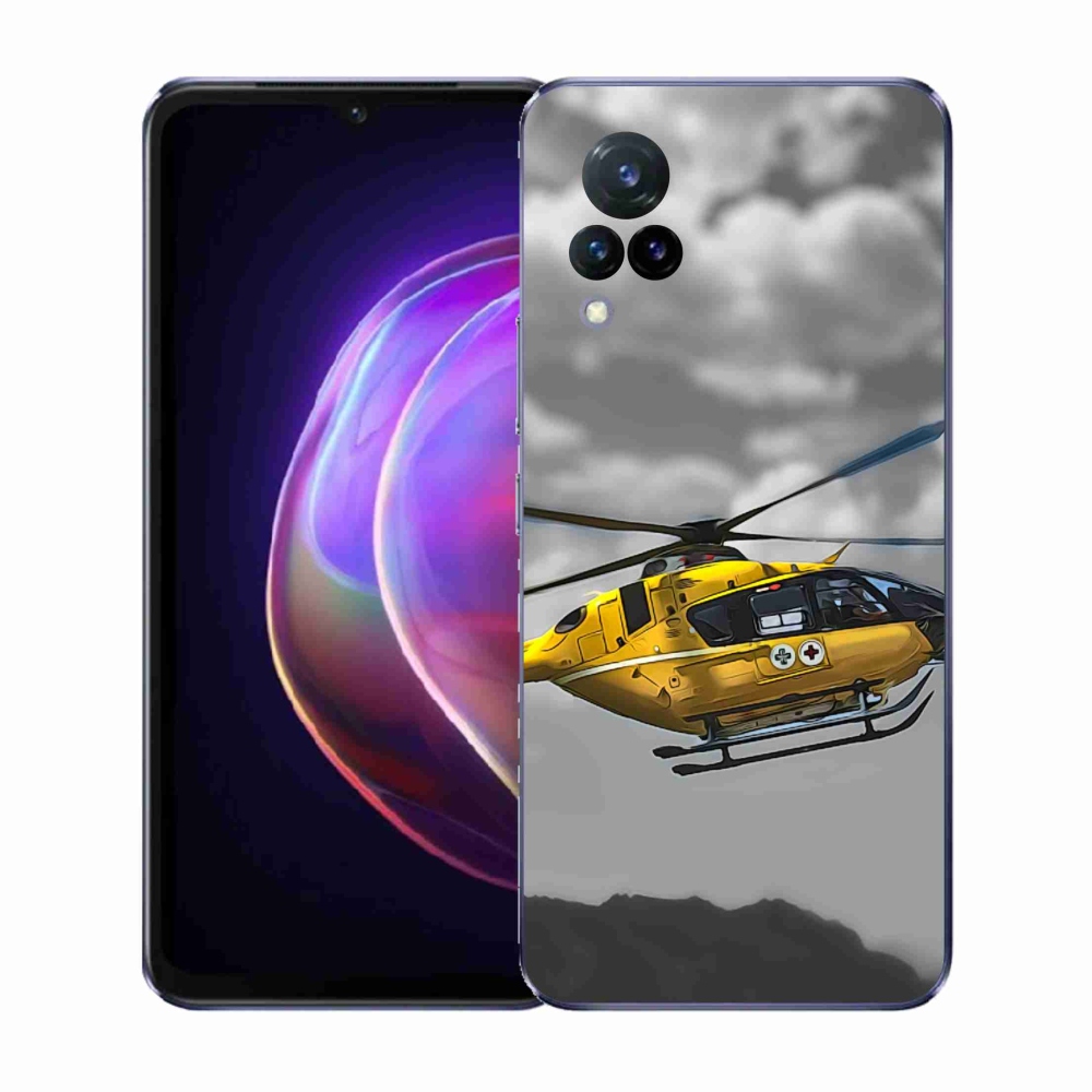 Gél borítás mmCase Vivo V21 4G/5G - sárga helikopterhez