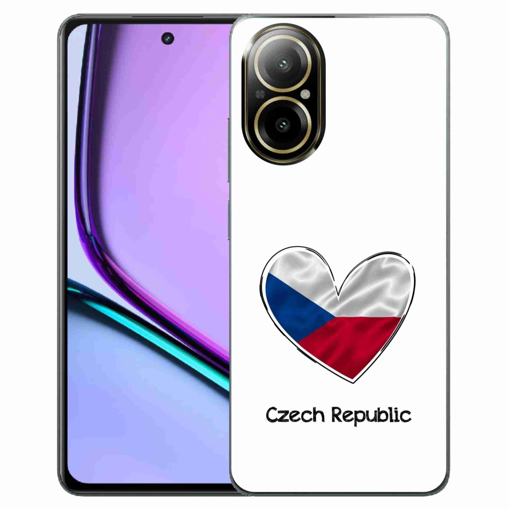 Gél borító mmCase a Realme C67 készülékhez - zászló szív fehér háttérrel