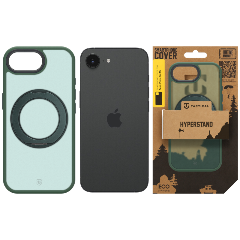 Tactical MagForce Hyperstand tok az Apple iPhone 16e/17e készülékhez, Forest Green színben