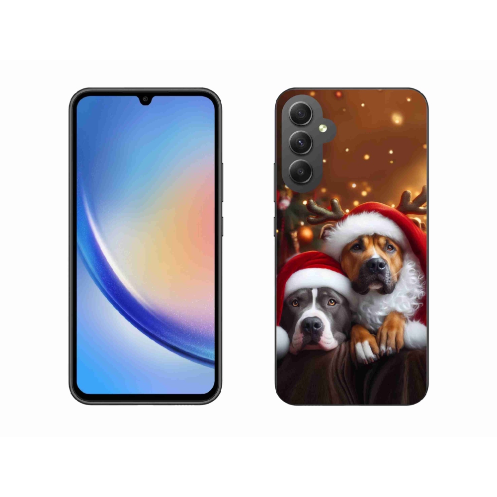 Gél borító mmCase Samsung Galaxy A34 5G - Karácsonyi kutyák