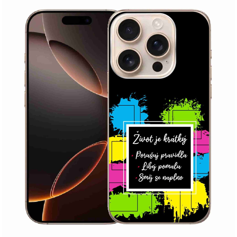 Gél borítás mmCase iPhone 16 Pro Max készülékhez - Idézet 5 fekete háttér