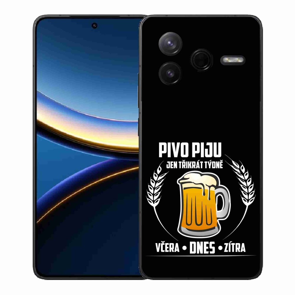 Gél borítás mmCase a Xiaomi Poco F7 Pro számára - sör motívum fekete háttérrel