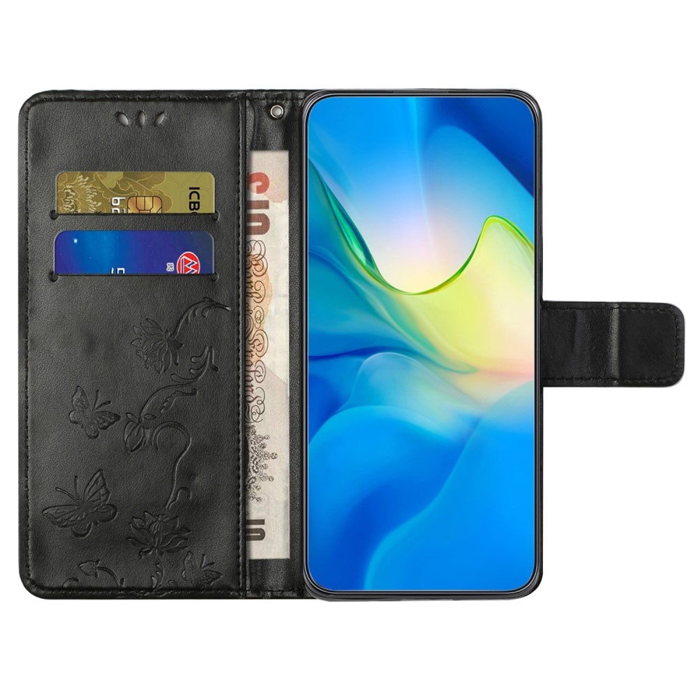 Virágos könyv tok Samsung Galaxy S24+/S25+ készülékhez - fekete