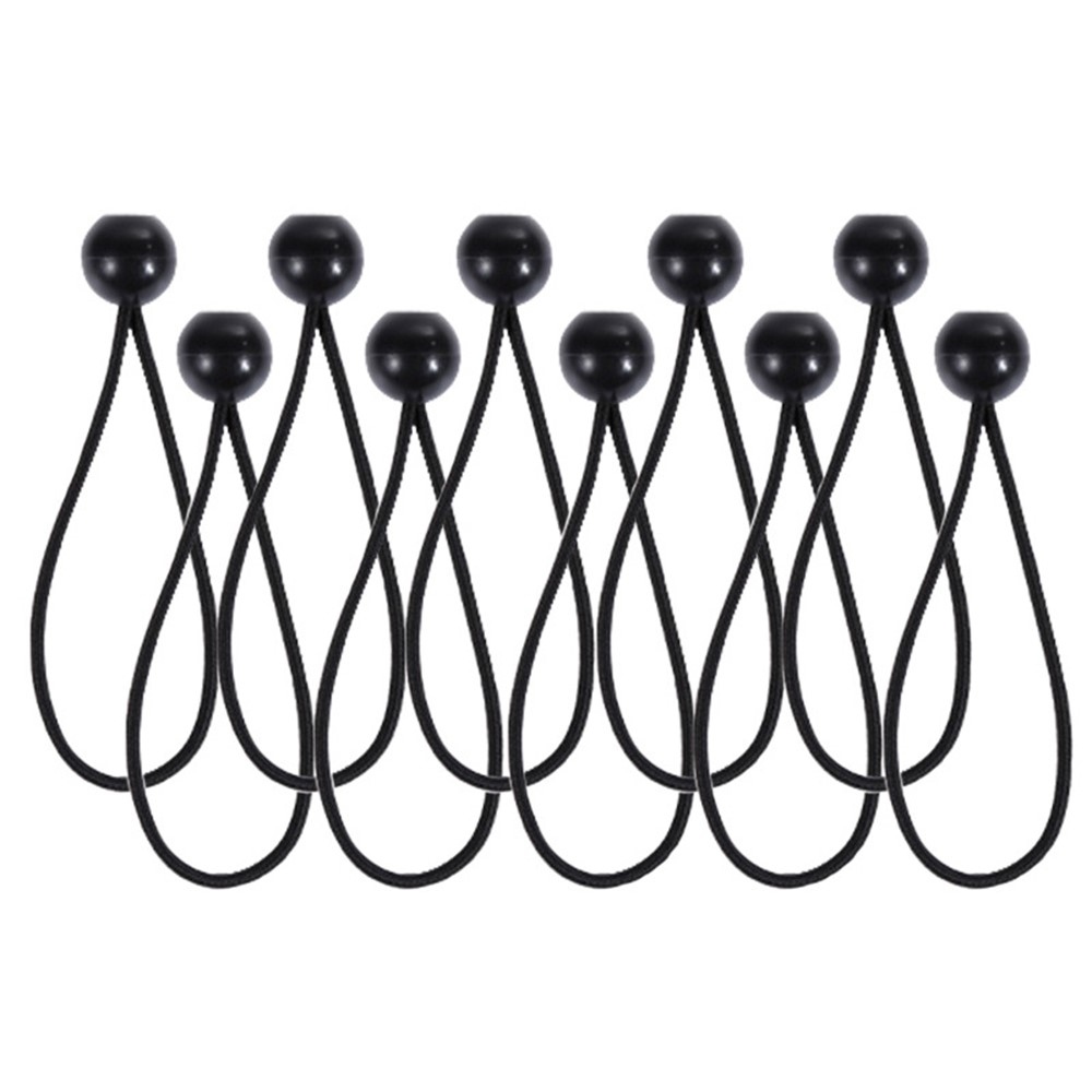 Szorító gumizsinór műanyag golyóval sátrakhoz és ponyvákhoz 15,5 cm (10 db) - fekete