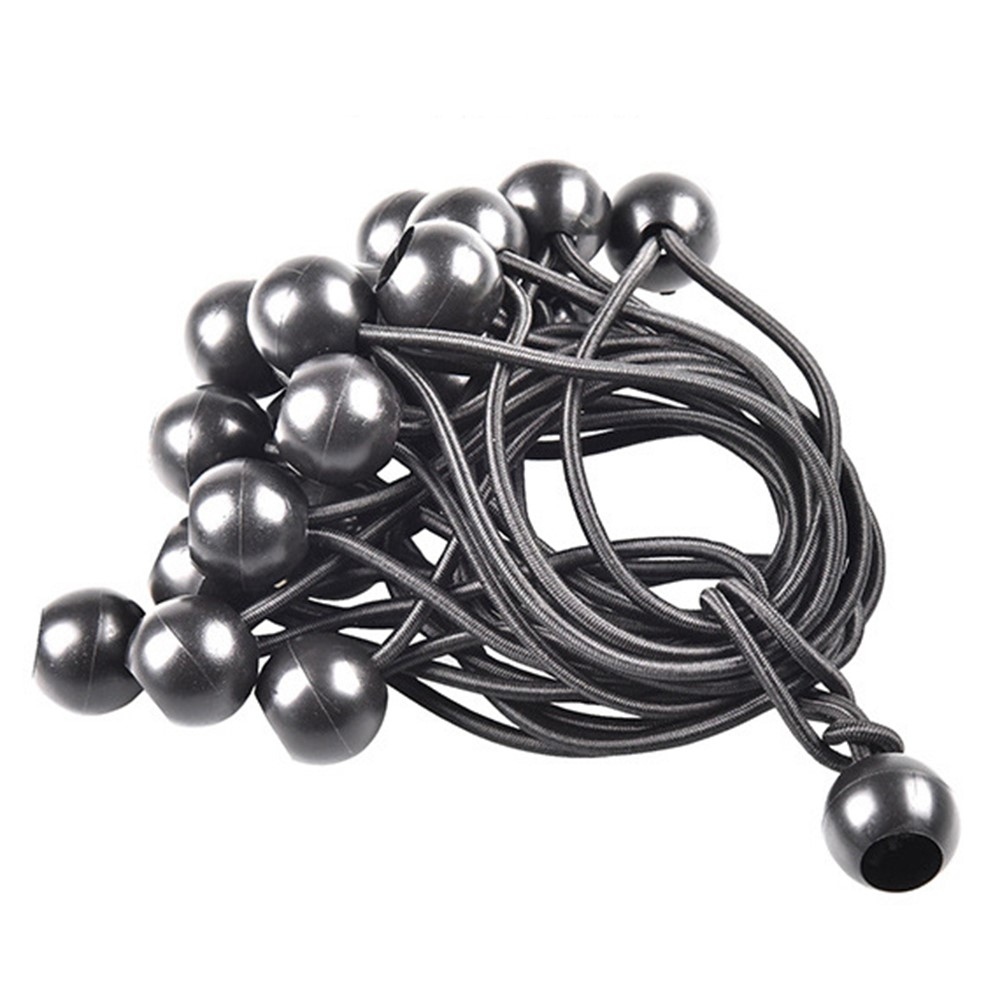 Szorító gumizsinór műanyag golyóval sátrakhoz és ponyvákhoz 15,5 cm (10 db) - fekete