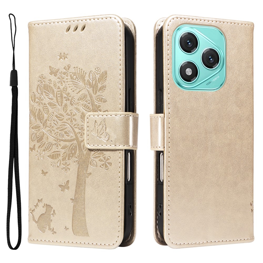 Fák könyvtáska a Honor 400 Lite-hoz - arany színben