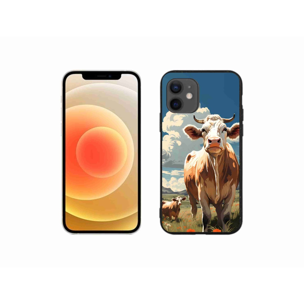 Zselés borítás mmCase iPhone 12 mini készülékhez - tehenek a réten