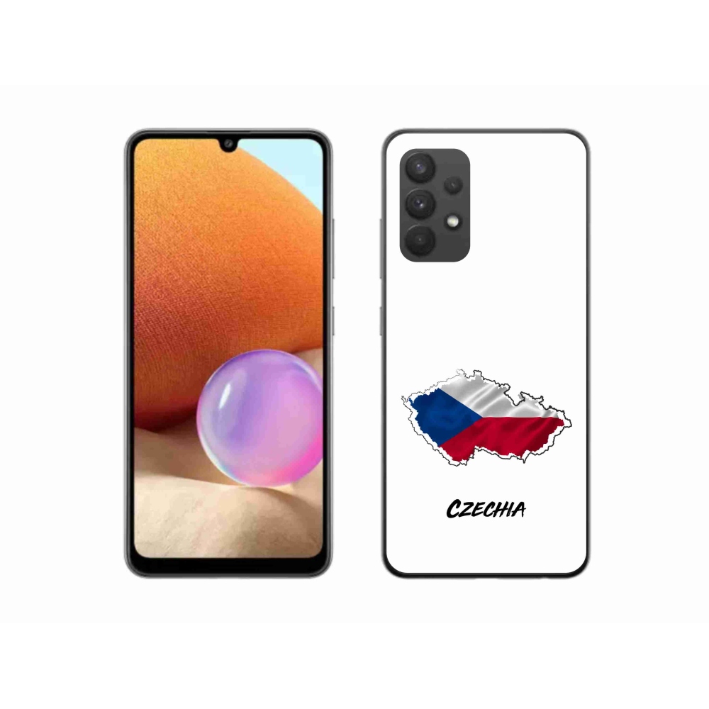 Gél borítás mmCase Samsung Galaxy A32 4G - Csehország fehér háttérrel