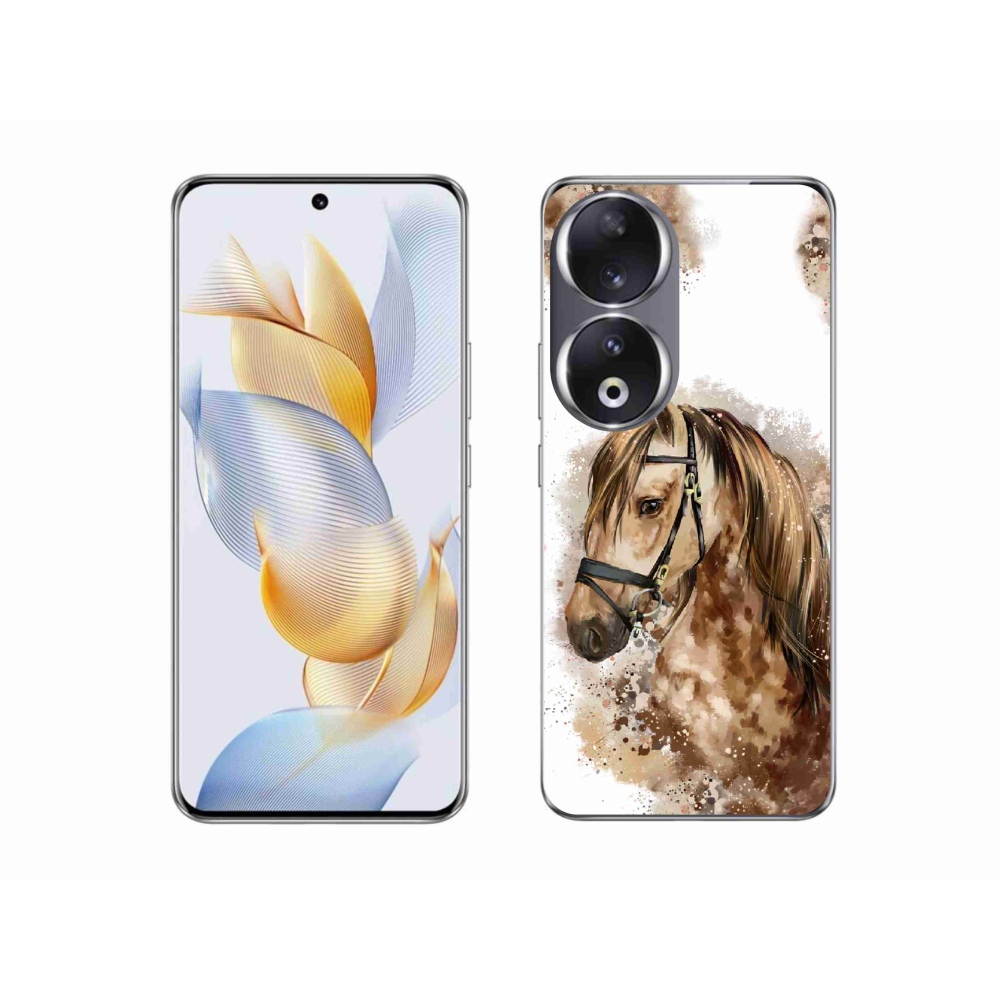 Zselés borító mmCase a Honor 90 készülékhez - barna rajzfilm ló