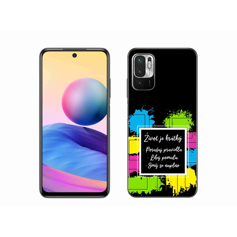 Gél borítás mmCase a Xiaomi Redmi Note 10 5G készülékhez - Idézet 5 fekete háttér