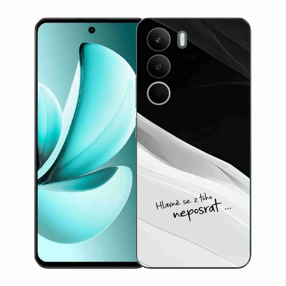 Gél borító mmCase a Realme C71 készülékhez - vicces szöveg 13 fekete és fehér háttérrel