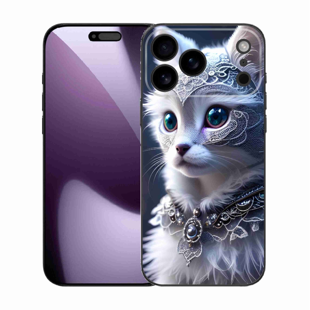 Zselés borítás mmCase iPhone 17 Pro Max készülékhez - fehér macska