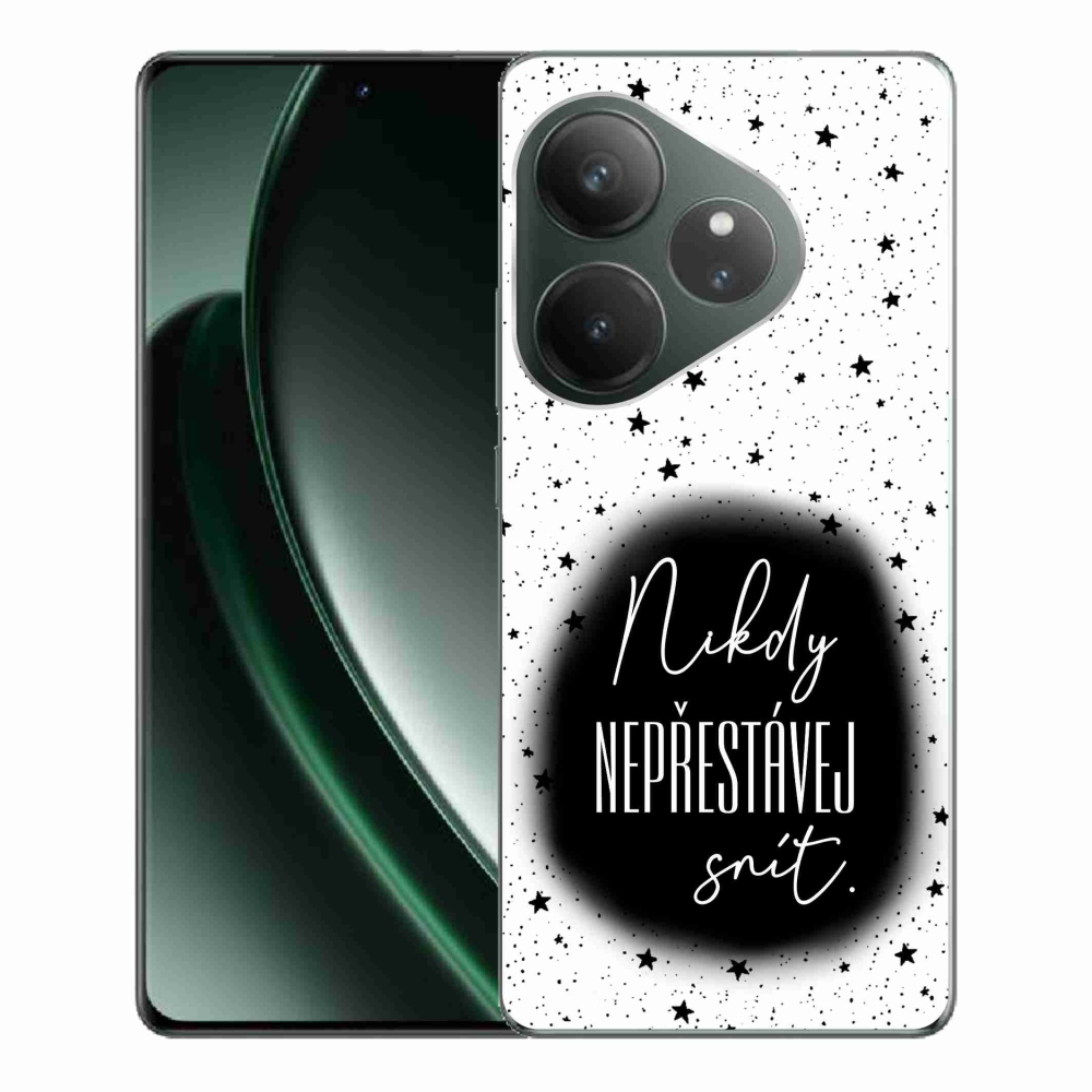 Gél borítás mmCase a Realme GT 6 5G/GT 6T 5G számára - idézet 1 fekete és fehér háttérrel