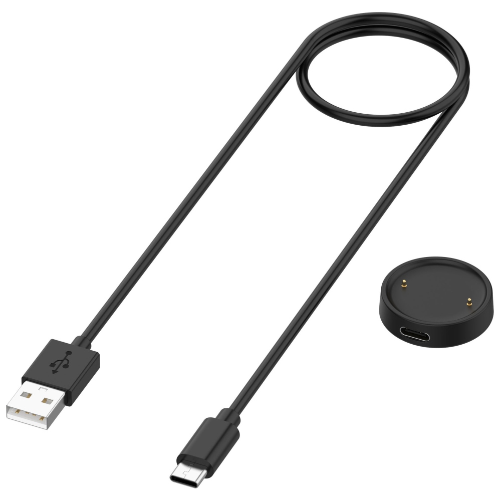 USB-A töltőkábel az Amazfit Active 2/Bip 6 készülékhez, 1 m – fekete