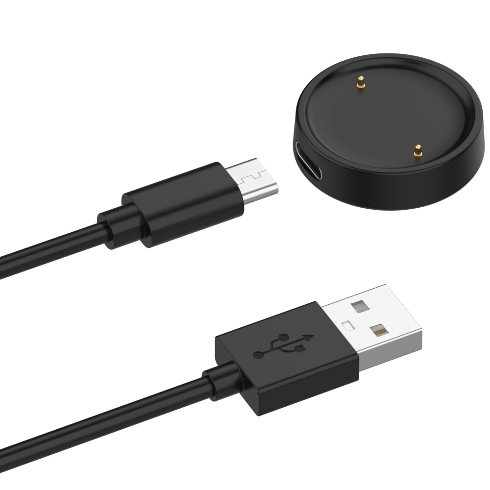 USB-A töltőkábel az Amazfit Active 2/Bip 6 készülékhez, 1 m – fekete