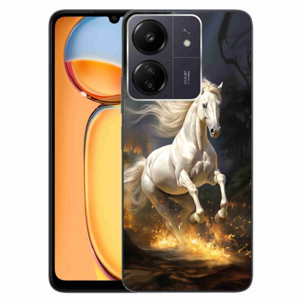 Gél borítás mmCase a Xiaomi Poco C65/Redmi 13C - fehér ló 2