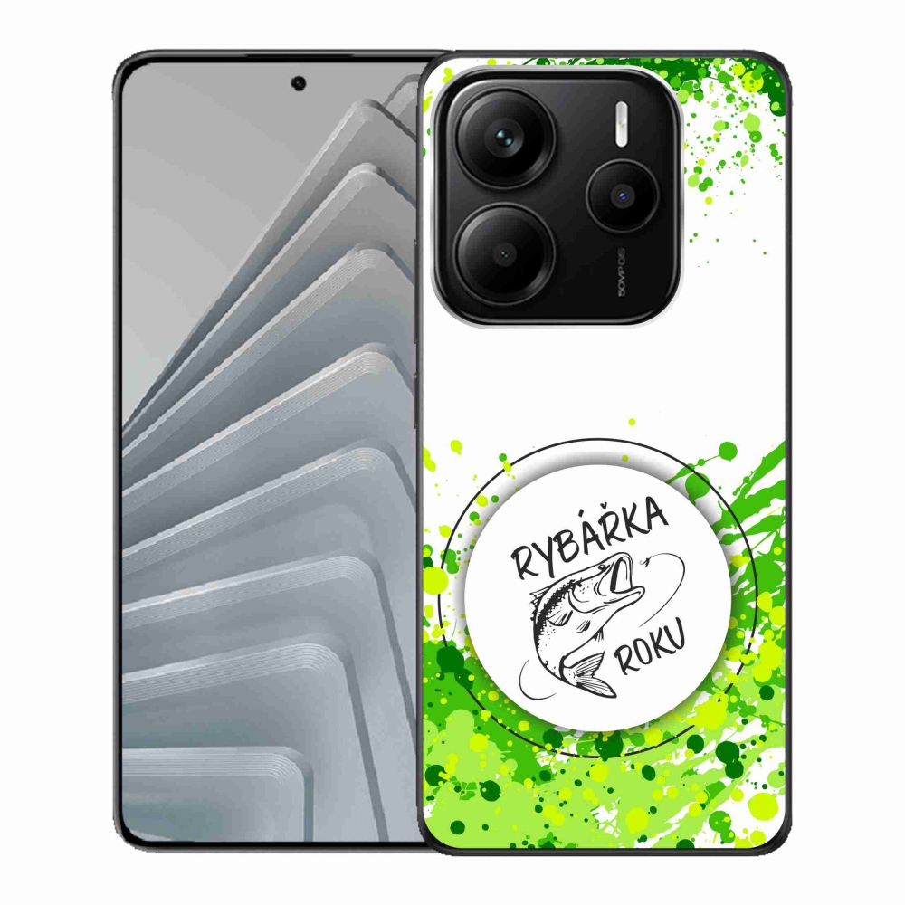 Gél borító mmCase a Xiaomi Redmi Note 14 5G-hez - az év horgásza fehér háttérrel